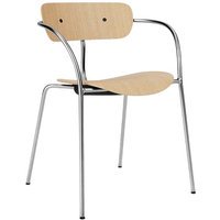 &Tradition Pavillon AV2 Stoel - eiken gelakt - chroom