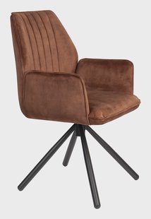 ZILT Eetkamerstoel 'Nolberto' Velvet, kleur Roest