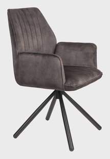 ZILT Eetkamerstoel 'Nolberto' Velvet, kleur Bruin