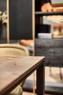 Janua S 600 Uitschuifbare tafel - gepoedercoat zwart - Eiken wit gepigmenteerd - 180 x 90 cm