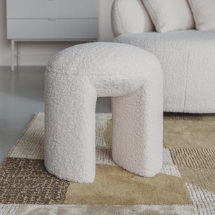 ZILT Kruk 'Cheron' Teddy, kleur Wit