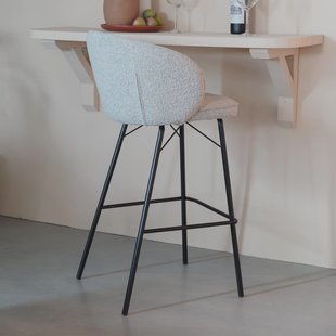 ZILT Barkruk 'Jacquelyne' Bouclé, kleur Beige (zithoogte 75cm)