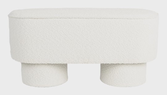 ZILT Bankje 'Lonetta' Bouclé, kleur Wit