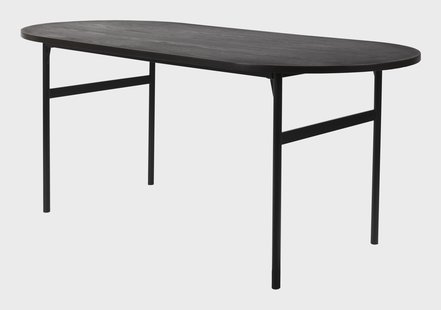 ZILT Ovale Eettafel 'Aditya' 180 x 80cm, kleur Zwart