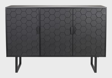 ZILT Dressoir 'Derrius' Dennenhout, 135cm, kleu zwart