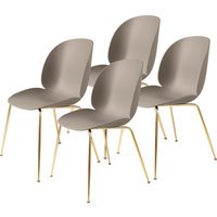 Gubi Beetle Dining Stoel Set van 4 - messing - new beige