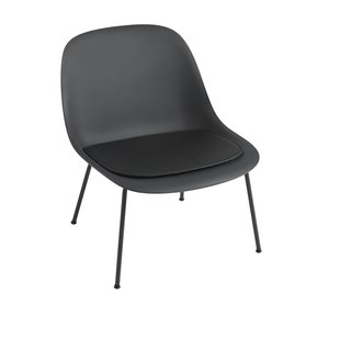 Muuto Fiber Lounge Stoel Zitkussen - Easy Leder - zwart