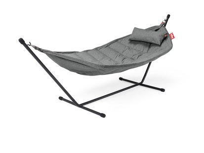 fatboy Headdemock Hangmat Sunbrella Deluxe met frame, kussen en regenbescherming - Rock Grey - Black