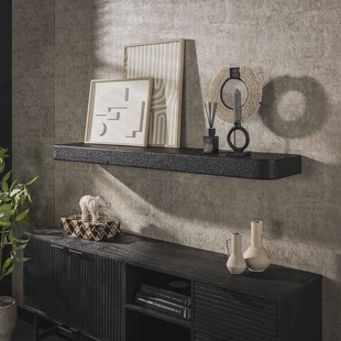 LifestyleFurn Wandplank Doria Metallic, 150cm - Grijs