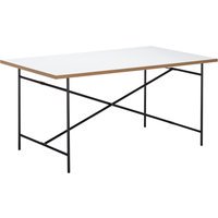 Richard Lampert Eiermann 2 Eettafel - melamine wit/eiken rand - zwart - 160 x 83 cm