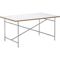 Richard Lampert Eiermann 2 Eettafel - melamine wit/eiken rand - verchroomd - 160 x 83 cm