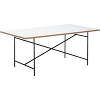 Richard Lampert Eiermann 2 Eettafel - melamine wit/eiken rand - zwart - 200 x 90 cm