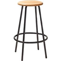 Richard Lampert Big Tom barkruk - eiken natuur - zwart