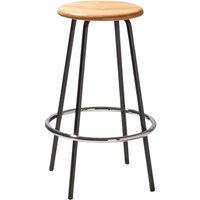 Richard Lampert Big Tom barkruk - eiken natuur - verchroomd