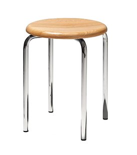 Richard Lampert Tom stapelkruk - eiken natuur - verchroomd