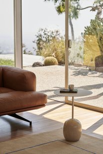 &Tradition Lato Bijzettafel - Ø40 cm - Lacquered Oak & Crema Diva Marble