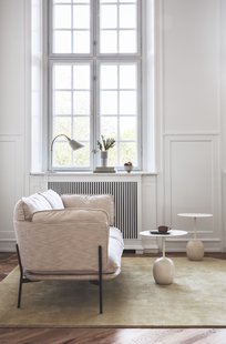 &Tradition Lato Bijzettafel - ovaal 40 x 50 cm - Lacquered Oak & Crema Diva Marble