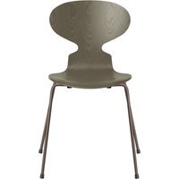Fritz Hansen Ant Stoel - olive green - brons