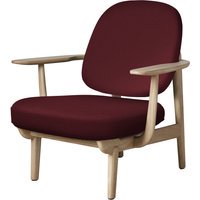 Fritz Hansen Fred Loungefauteuil - JH97 - rood uni - eiken helder gelakt
