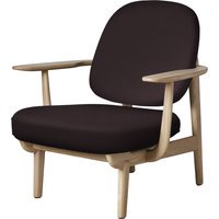 Fritz Hansen Fred Loungefauteuil - JH97 - donker rood uni - eiken helder gelakt