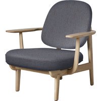 Fritz Hansen Fred Loungefauteuil - JH97 - oranje/blauw - eiken helder gelakt