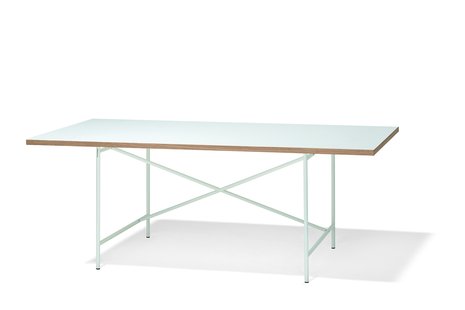Richard Lampert Tafel Eiermann 1 - melamine wit/eiken rand - 110 x 66 cm - wit - excentrische stut - 160 x 80 cm