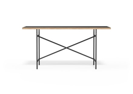 Richard Lampert Tafel Eiermann 1 - Linoleum nero 4023/eiken rand - 110 x 78 cm - zwart - middelste stut - 160 x 90 cm