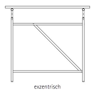 Richard Lampert Tafel Eiermann 1 - Linoleum nero 4023/ABS rand in bijpassende kleur - 110 x 78 cm - zwart - excentrische stut - 180 x 90 cm