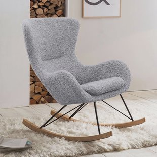 Artistiq Schommelstoel 'Chanequa' Teddy, kleur Lichtgrijs