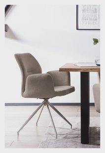 Artistiq Draaibare Eetkamerstoel 'Meika' Structuurstof, kleur Bruin