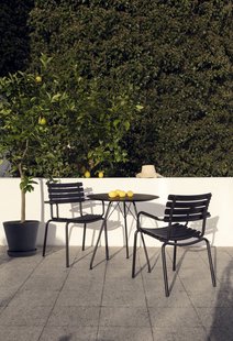 HOUE Eetstoel ReCLIPS - zwart - met aluminium armleuningen