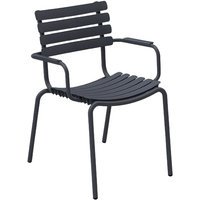 HOUE Eetstoel ReCLIPS - grijs - met aluminium armleuningen