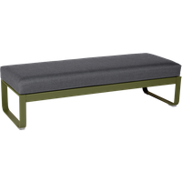 Fermob Gestoffeerde bank BELLEVIE - D3 Pesto - A3 grafietgrijs