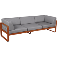Fermob BELLEVIE club sofa 3 zits - E2 gekonfijte sinaasappel - 79 Flanelgrijs