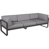 Fermob BELLEVIE club sofa 3 zits - 47 antraciet mat - 79 Flanelgrijs