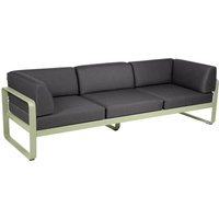 Fermob BELLEVIE club sofa 3 zits - 65 lindegroen mat - A3 grafietgrijs