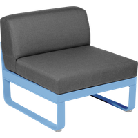 Fermob BELLEVIE Zitbank Module Midden - E1 Maya blauw - A3 grafietgrijs