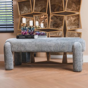 Richmond Eetkamerbank 'Holly' Chenille, kleur Lichtblauw