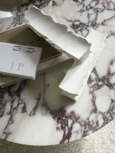 New Works Florence Coffee Table - white viola marble