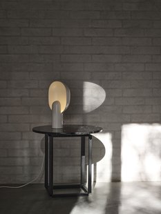 New Works Florence Side Table - black marquina marble