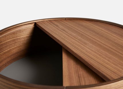 Woud Arc bijzettafel - notenhout - Ø42 cm