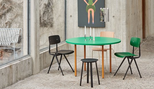 HAY Two Colour Tafel rond - green mint - oker - Ø 105 cm