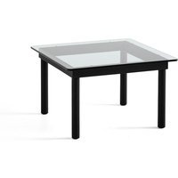 HAY Kofi Bijzettafel vierkant - clear glass - zwarte lak op waterbasis - 60 x 60 cm