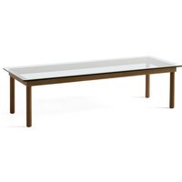 HAY Kofi Bijzettafel rechthoekig - clear glass - notenhout gelakt (op waterbasis)