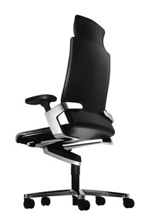 Wilkhahn ON Management Draaistoel - Wielen voor zachte bodem - Leer zwart (74/99) - zonder zitdiepteverlenging