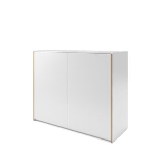 Müller Möbelwerkstätten Modulaire Plus commode met twee deuren - Melamine/wit & berkenmultiplexrand