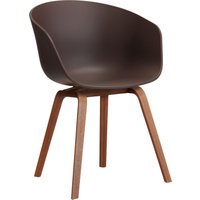 HAY About A Chair AAC 22 - Standaard glijders kunststof - notenhout gelakt (op waterbasis) - raisin 2.0