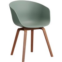 HAY About A Chair AAC 22 - fall green 2.0 - notenhout gelakt (op waterbasis) - Standaard glijders kunststof