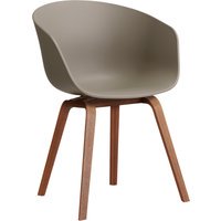 HAY About A Chair AAC 22 - Standaard glijders kunststof - notenhout gelakt (op waterbasis) - khaki 2.0