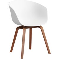 HAY About A Chair AAC 22 - Standaard glijders kunststof - notenhout gelakt (op waterbasis) - white 2.0
